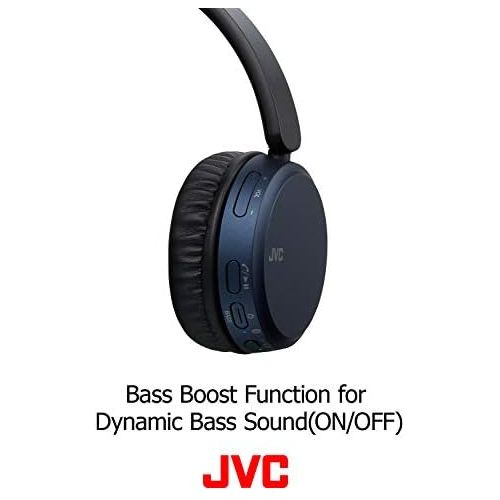  JVC Noise Cancelling Wireless Headpones, Bluetooth 4.1, Bass Boost Function, Voice Assistant Compatible - HAS65BNB(Black)
