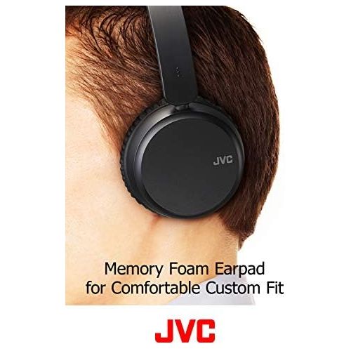  JVC Noise Cancelling Wireless Headpones, Bluetooth 4.1, Bass Boost Function, Voice Assistant Compatible - HAS65BNB(Black)