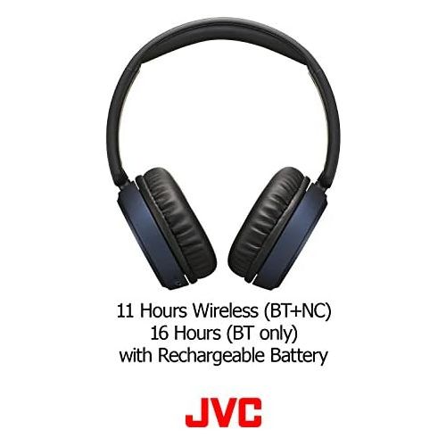  JVC Noise Cancelling Wireless Headpones, Bluetooth 4.1, Bass Boost Function, Voice Assistant Compatible - HAS65BNB(Black)