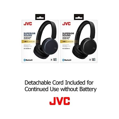  JVC Noise Cancelling Wireless Headpones, Bluetooth 4.1, Bass Boost Function, Voice Assistant Compatible - HAS65BNB(Black)