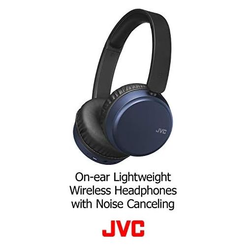  JVC Noise Cancelling Wireless Headpones, Bluetooth 4.1, Bass Boost Function, Voice Assistant Compatible - HAS65BNB(Black)