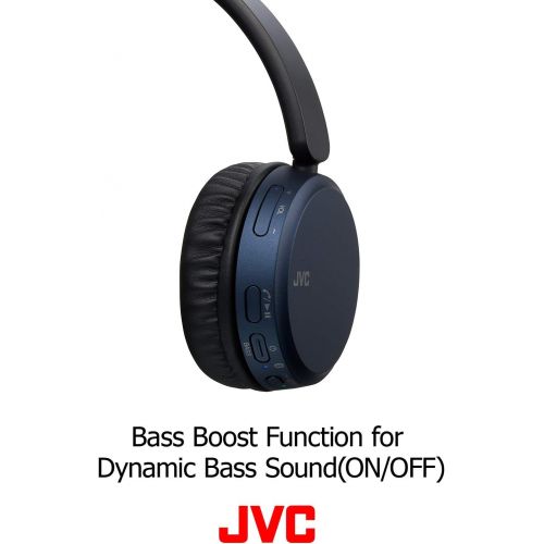  JVC Noise Cancelling Wireless Headpones, Bluetooth 4.1, Bass Boost Function, Voice Assistant Compatible - HAS65BNB(Black)