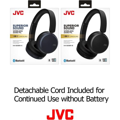  JVC Noise Cancelling Wireless Headpones, Bluetooth 4.1, Bass Boost Function, Voice Assistant Compatible - HAS65BNB(Black)