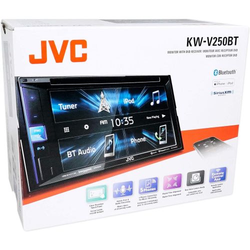  JVC KW-V250BT Multimedia Receiver Featuring 6.2 WVGA Clear Resistive Touch Monitor/Bluetooth / 13-Band EQ