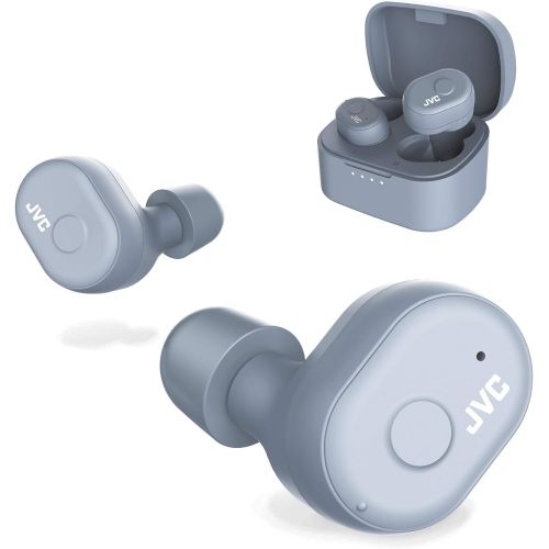  JVC Truly Wireless Earbuds Headphones, Bluetooth 5.0, Water Resistance(Ipx5), Long Battery Life (4+10 Hours), Secure and Comfort Fit with Memory Foam Earpieces - HAA10TH (Misty Gra