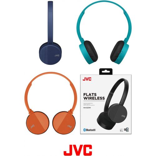  JVC HA-S23W Wireless Headphones - On Ear Bluetooth Headphones, Foldable Flat Design, 17-Hour Long Battery Life (Black)