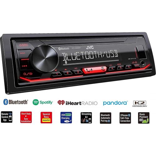  [아마존베스트]JVC KD-X260BT Built-in Bluetooth, AM/FM, USB, MP3, Pandora, Spotify, iHeartRadio Digital media receiver, Works with Apple and Android Phones, iPod/iPhone Music Playback