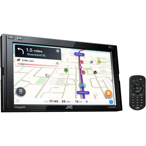  JVC KW-M845BW Receiver Compatible with Wireless Android Auto, Apple CarPlay + Steering Wheel Interface & SiriusXM Tuner