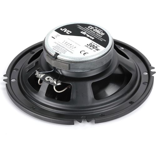  Car Speaker Package Of 2 Pairs of JVC CS-DR620 DR Sereis 6.5 Inch 300 Watt 2-Way Upgarde Audio Stereo Coaxial Speakers Bundle Combo With Enrock 50 Foot 16 Guage Speaker Wire