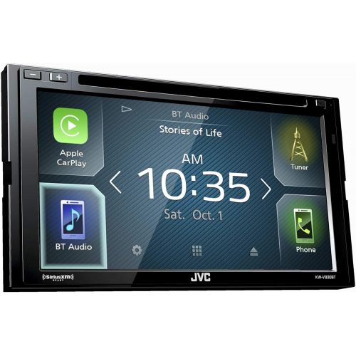  JVC KW-V830BT Android Auto  Apple CarPlay CDDVD with SiriusXM Tuner, Back Up Camera, Steering Wheel Control Interface