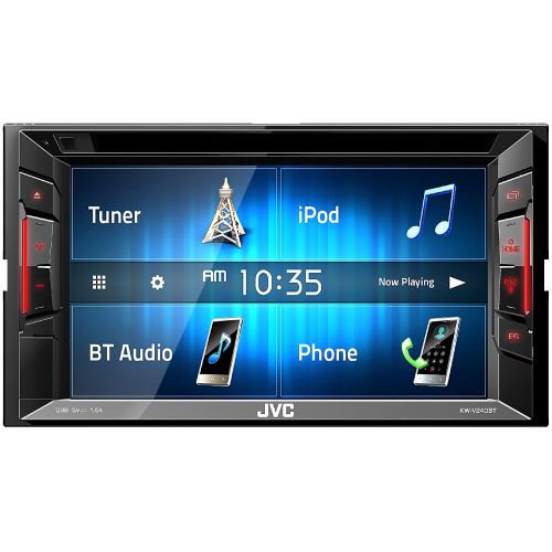  JVC Multimedia Receiver w WVGA Clear Resistive Touch Monitor, 6.2 (KW-V240BT)