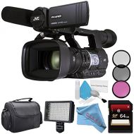JVC GY-HM620 ProHD Mobile Camera (GY-HM620U) + 72mm 3 Piece Filter Kit + 64GB SDXC Card + Carrying Case + Professional 160 LED Video Light Studio Series + Deluxe Cleaning Kit + Fib