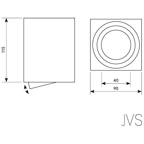  JVS Milano???Long GU10?230?V LED, Includes 5?W LED Warm White Dimmable (345lm) [Round and Square, Swivel, White/Silver] Light Cube Light Surface-Mounted Aluminium Spotlight