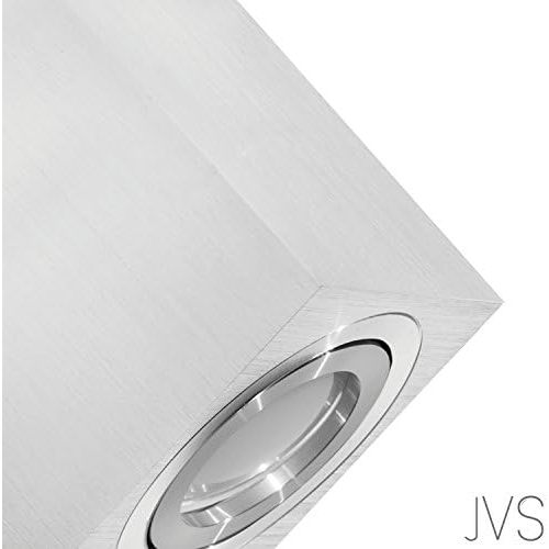  JVS Milano???Long GU10?230?V LED, Includes 5?W LED Warm White Dimmable (345lm) [Round and Square, Swivel, White/Silver] Light Cube Light Surface-Mounted Aluminium Spotlight