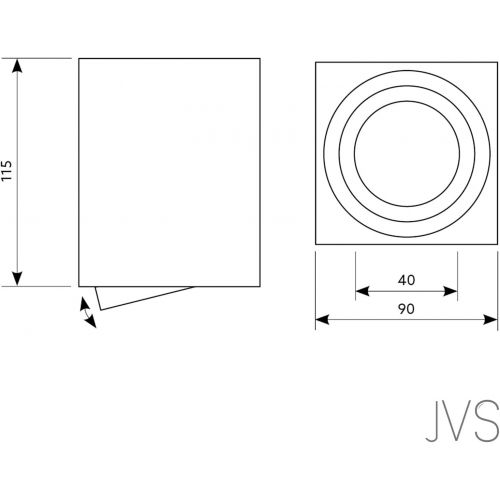  JVS Milano???Long GU10?230?V LED, Includes 5?W LED Warm White Dimmable (345lm) [Round and Square, Swivel, White/Silver] Light Cube Light Surface-Mounted Aluminium Spotlight