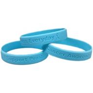 JW 2 Light Blue Prostate Cancer AwarenessI Support Prostate Cancer Awareness Everyday - 100% Medical Grade Silicone Bracelets (2 Bracelets)