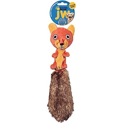  JW Pet Company Crackle Heads Skippy Squirrel Dog Toy