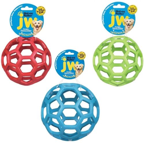  JW Pet JW Hol-ee Roller Original Treat Dispensing Dog Ball - Hard Natural Rubber - Assorted Colors