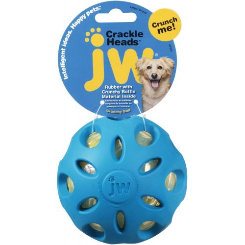  JW Pet Company Crackle Heads Crackle Ball Dog Toy, Large