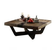 JWLC Imports 66311 Transitions Drift Wood Finish Square Coffee Table, 48 by 48 by 18