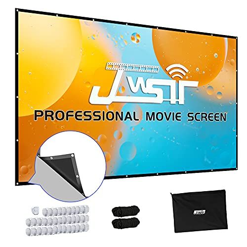  JWSIT Projector Screen 150 inch, Premium 3 Layers PVC 150 inch 16:9 HD Portable Projector Screen, Premium Indoor Outdoor Movie Screen Anti-Crease Projection Screen for Home Theater Backy