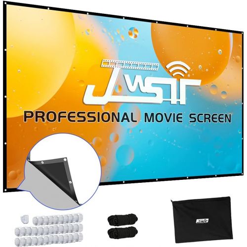  JWSIT Projector Screen 150 inch, Premium 3 Layers PVC 150 inch 16:9 HD Portable Projector Screen, Premium Indoor Outdoor Movie Screen Anti-Crease Projection Screen for Home Theater Backy