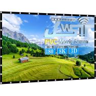 [아마존베스트]JWSIT Projector Screen, Upgraded 180 inch 4K 16:9 HD Portable Projector Screen, Premium Indoor Outdoor Movie Screen Anti-Crease Projection Screen for Home Theater Backyard Movie.