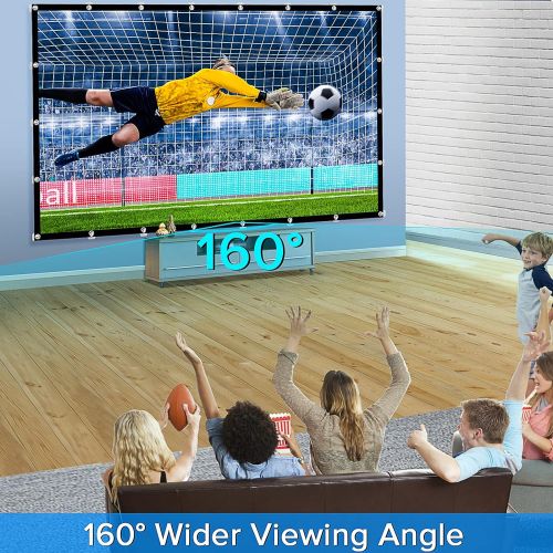  [아마존베스트]JWSIT Projector Screen 150 inch, Upgraded 3 Layers PVC 150 inch 16:9 HD Portable Projector Screen, Premium Indoor Outdoor Movie Screen Anti-Crease Projection Screen for Home Theater Back