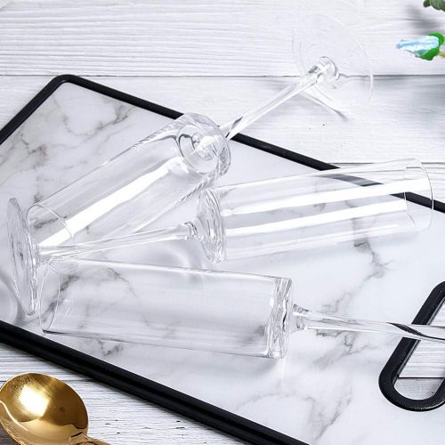  [아마존베스트]Gold Glass Set of 6 Crystal Champagne Flutes Champagne Glasses Hand Blown Classy Champagne Flutes 100％Lead Free Quality Sparkling Wine Stemware Set Dishwasher Safe 7oz