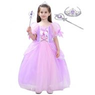 JYH Girls Princess Rapunzel Dress Puff Sleeve Tangled Costume