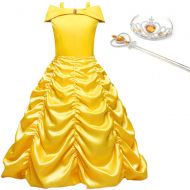 JYH Girls Princess Belle Off Shoulder Costumes Halloween Party Dress