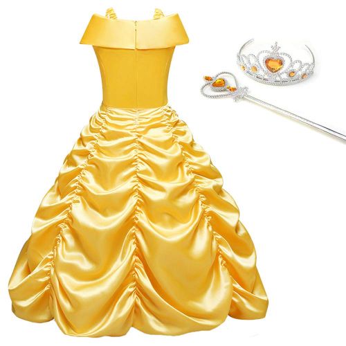  JYH Girls Princess Belle Off Shoulder Costumes Halloween Party Dress