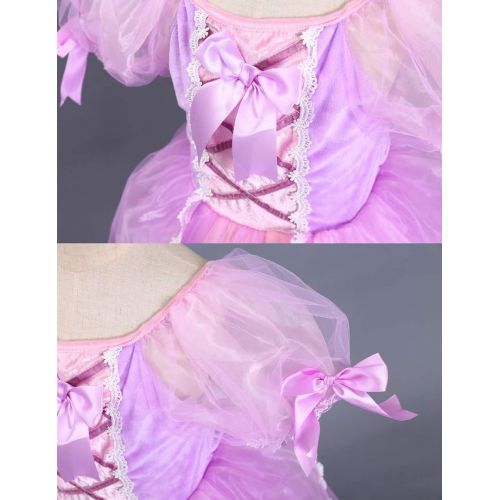  JYH Girls Princess Rapunzel Dress Puff Sleeve Tangled Costume