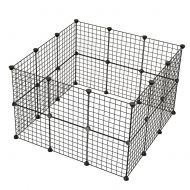 JYYG Pet Playpen, Small Animal Cage Indoor Portable Metal Wire Yard Fence for Small Animals, Guinea Pigs, Rabbits Kennel Crate Fence Tent, Black