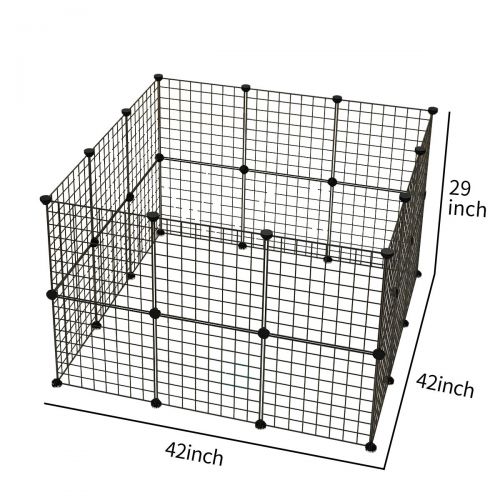  JYYG Pet Playpen, Small Animal Cage Indoor Portable Metal Wire Yard Fence for Small Animals, Guinea Pigs, Rabbits Kennel Crate Fence Tent, Black