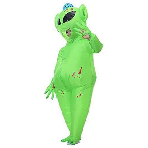  할로윈 용품JYZCOS Inflatable Alien Costume Adult Blow Up Halloween Full Body Jumpsuit