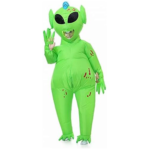  할로윈 용품JYZCOS Inflatable Alien Costume Adult Blow Up Halloween Full Body Jumpsuit