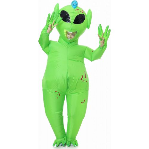  할로윈 용품JYZCOS Inflatable Alien Costume Adult Blow Up Halloween Full Body Jumpsuit