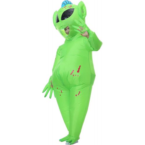  할로윈 용품JYZCOS Inflatable Alien Costume Adult Blow Up Halloween Full Body Jumpsuit