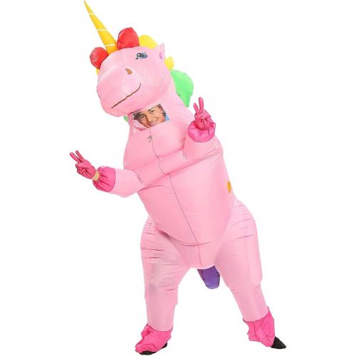  할로윈 용품JYZCOS Adult Unicorn Inflatable Costume Full Body Blowup Halloween Suit