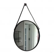 JZ wall-mounted mirrors Yxsd Home Metal Framed Round Hanging Mirror - Black (Size : 60cm)
