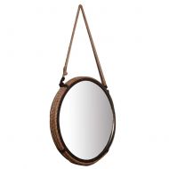 JZ wall-mounted mirrors Yxsd Makeup Mirror Wall Hanging Mirror Cafe Decoration Mirror Vintage Wrought Iron Hemp Rope,5050cm