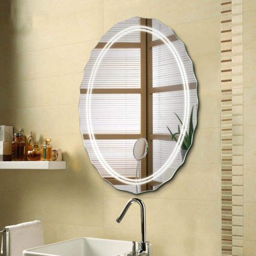  JZ wall-mounted mirrors Yxsd Bathroom Bathroom Mirror Lace Frameless Dressing Mirror Wall Mounted Bathroom Mirror, Available in A Variety of Sizes (Size : 45x60cm)