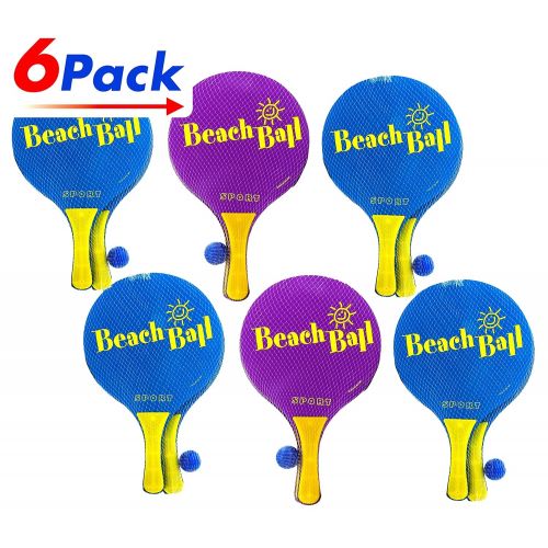  Ja-Ru JA-RU Beach Paddle Ball Set (Pack of 6 Pairs) Item #4810-6