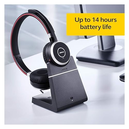 자브라 Jabra Evolve 65 Mono MS, Charging Stand & Link 370 - Professional Unified Communicaton Headset