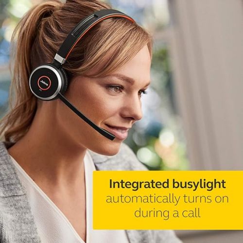 자브라 Jabra Evolve 65 UC Wireless Headset, Mono - includes Link 370 USB Adapter - Bluetooth Headset with Industry-Leading Wireless Performance, Passive Noise Cancellation, All Day Battery