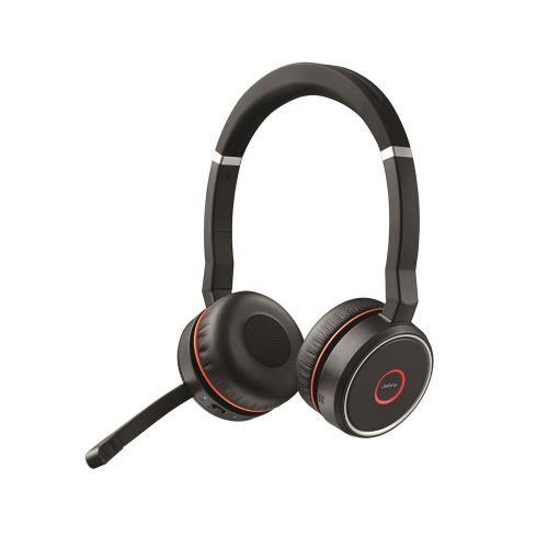 자브라 Jabra Evolve 75 UC Stereo Wireless Bluetooth Headset / Music Headphones Including Link 370 (U.S. Retail Packaging), Black Bundle with Jabra Evolve 75 Charging Stand