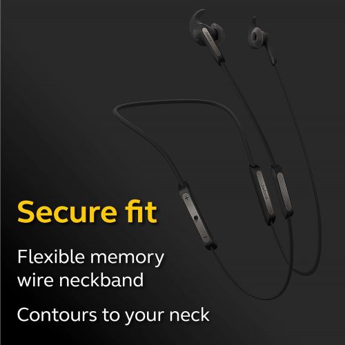 자브라 Jabra Elite 45e Wireless Earbuds, Titanium Black  Alexa Enabled, Wireless Bluetooth Earbuds, Around-the-Neck Style with a Secure Fit and Superior Sound for Music and Calls, Long B