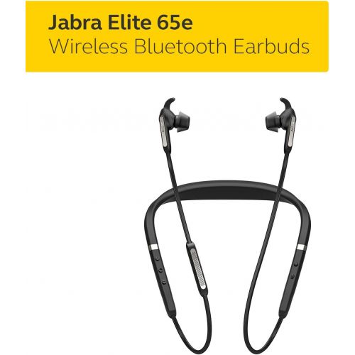 자브라 Jabra Elite 65e Alexa Built-In Wireless Stereo Neckband with In-Ear Noise Cancellation  Titanium Black