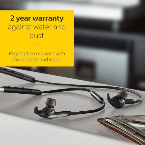 자브라 Jabra Elite 65e Alexa Built-In Wireless Stereo Neckband with In-Ear Noise Cancellation  Titanium Black